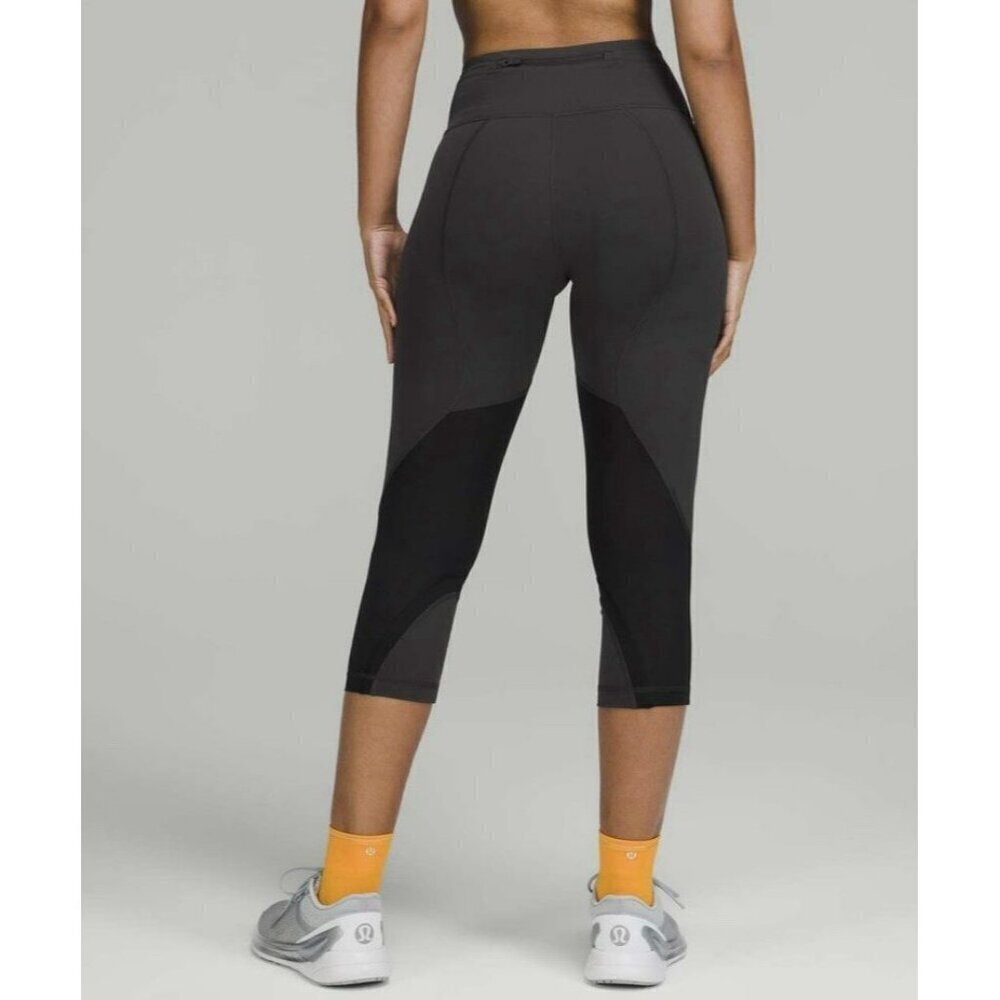 Lululemon Throwback Inspire High-Rise Crop 21" Graphite Grey Size 0 EUC